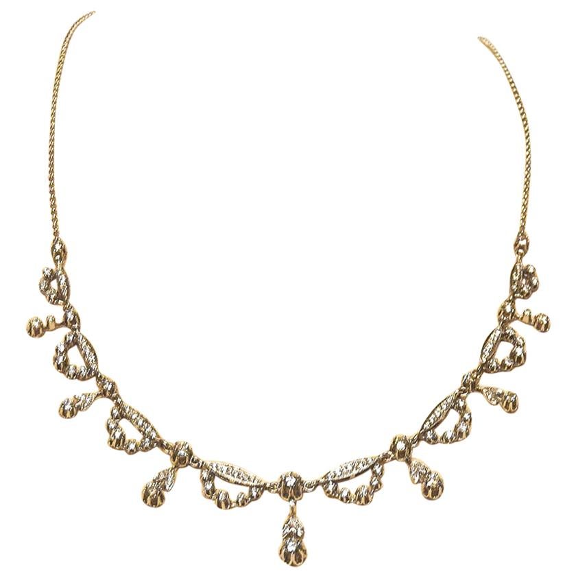 Choker-Halsketten mit Diamanten aus Weißgold 18 Karat im Angebot
