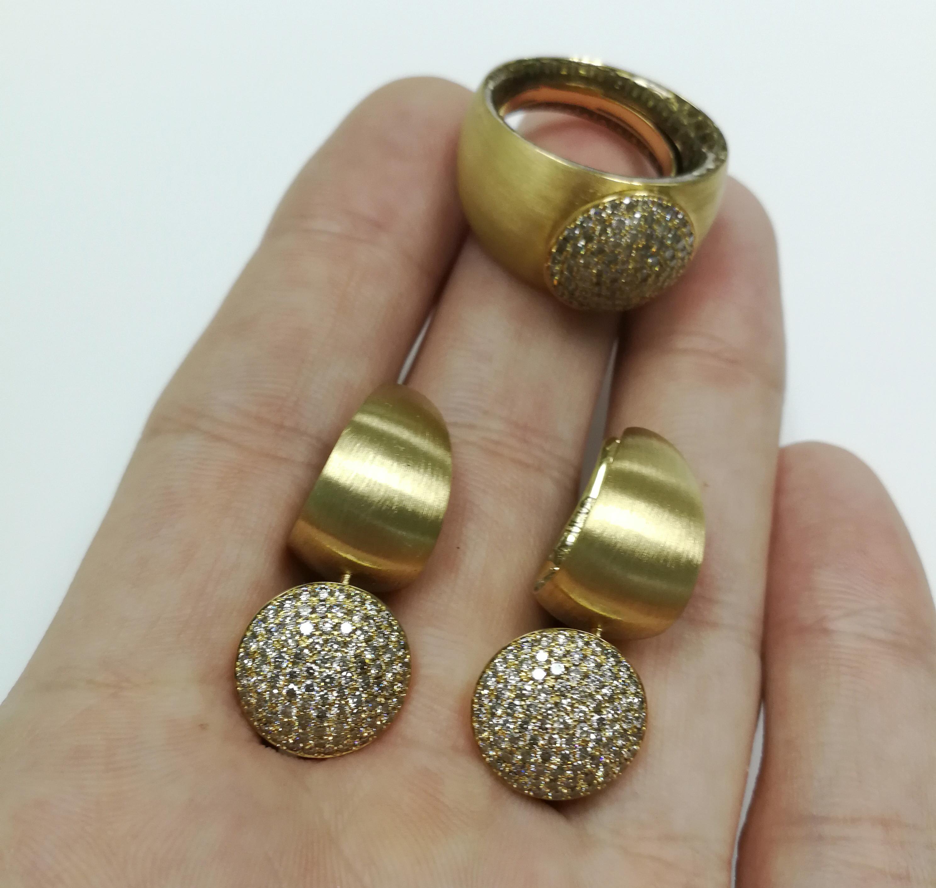 Diamonds Colored Enamel 18 Karat Yellow Gold Kaleidoscope Earrings For Sale 2