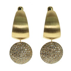 Boucles d'oreilles kaléidoscope en or jaune 18 carats, émail coloré et diamants