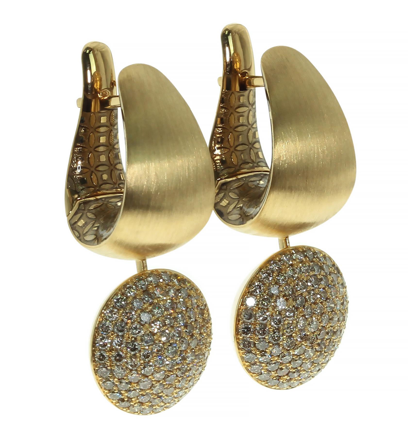 Diamanten farbige Emaille 18 Karat Gelbgold Kaleidoskop Ring Ohrringe Suite (Zeitgenössisch) im Angebot
