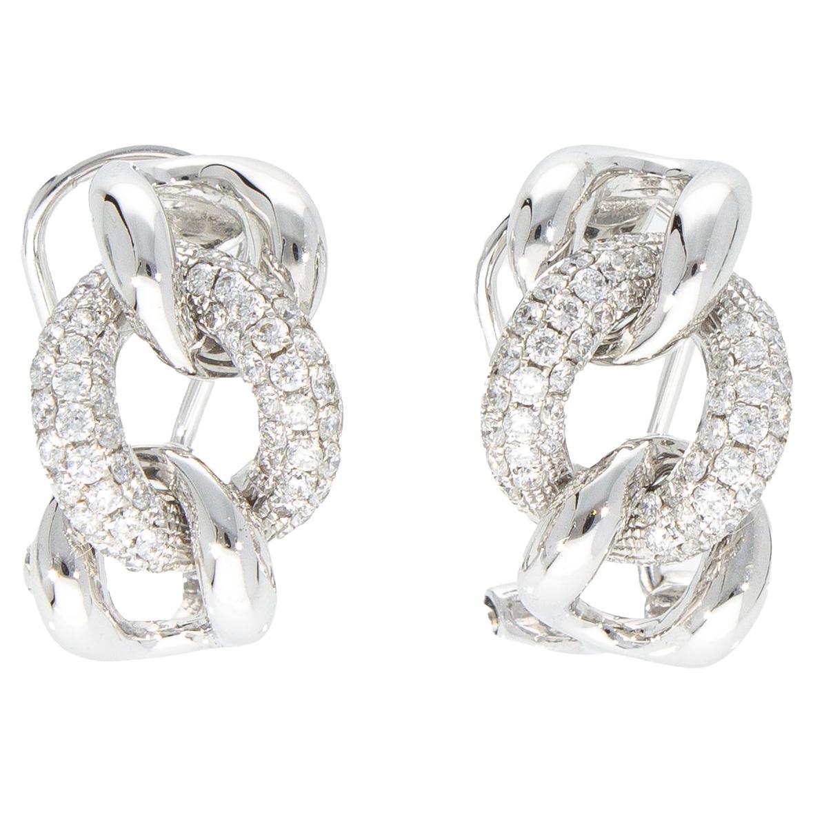 Ohrringe mit Diamanten ct 0,71 auf Groumette-Netz. 18 Kt Gold Hergestellt in Italien