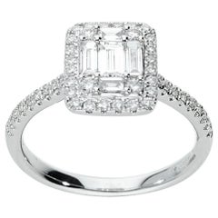 Diamanti ct 0,72, Anello di fidanzamento contemporaneo Made in Italy