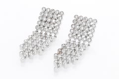 Diamonds Carat 1.85 on 18 Karat Gold Pendant Earrings, Made in Italy