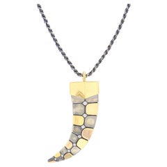 Diamonds Dent Pendant in 18k Yellow & Rose Gold by Elie Top