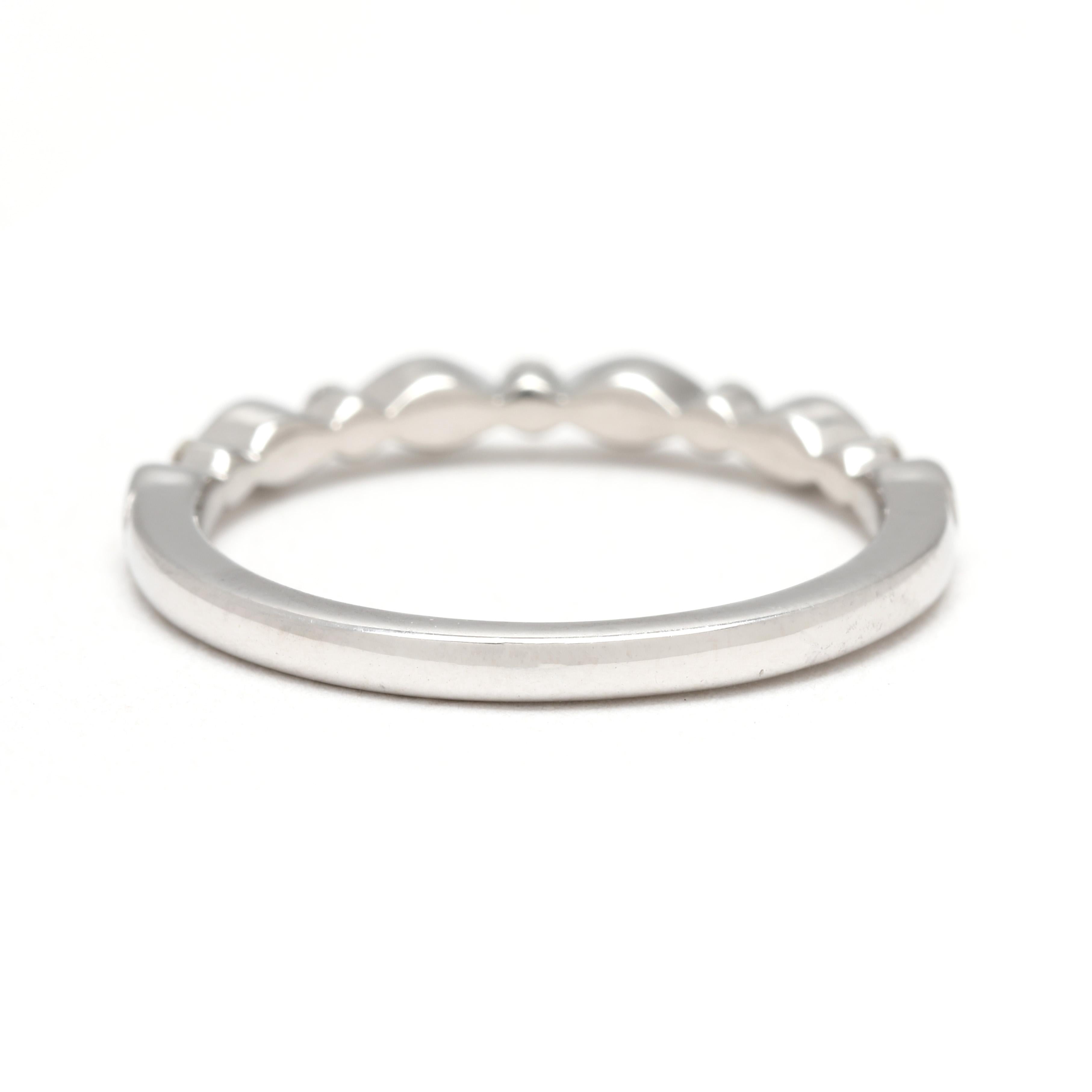 Taille ronde Diamonds Direct .20ctw Diamond Thin Band Ring, 14k White Gold, Ring Size 6.5 en vente