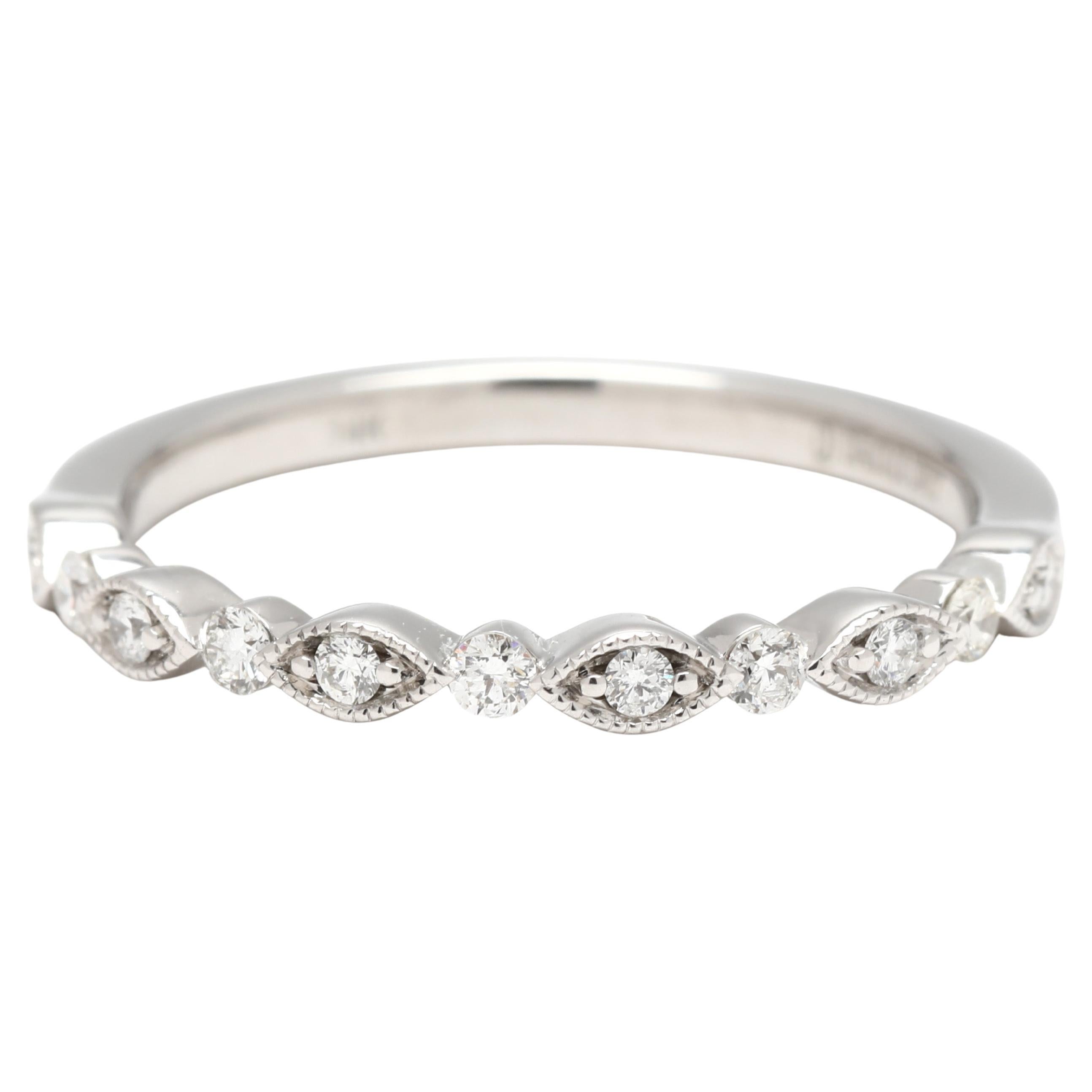 Diamonds Direct .20ctw Diamond Thin Band Ring, 14k White Gold, Ring Size 6.5