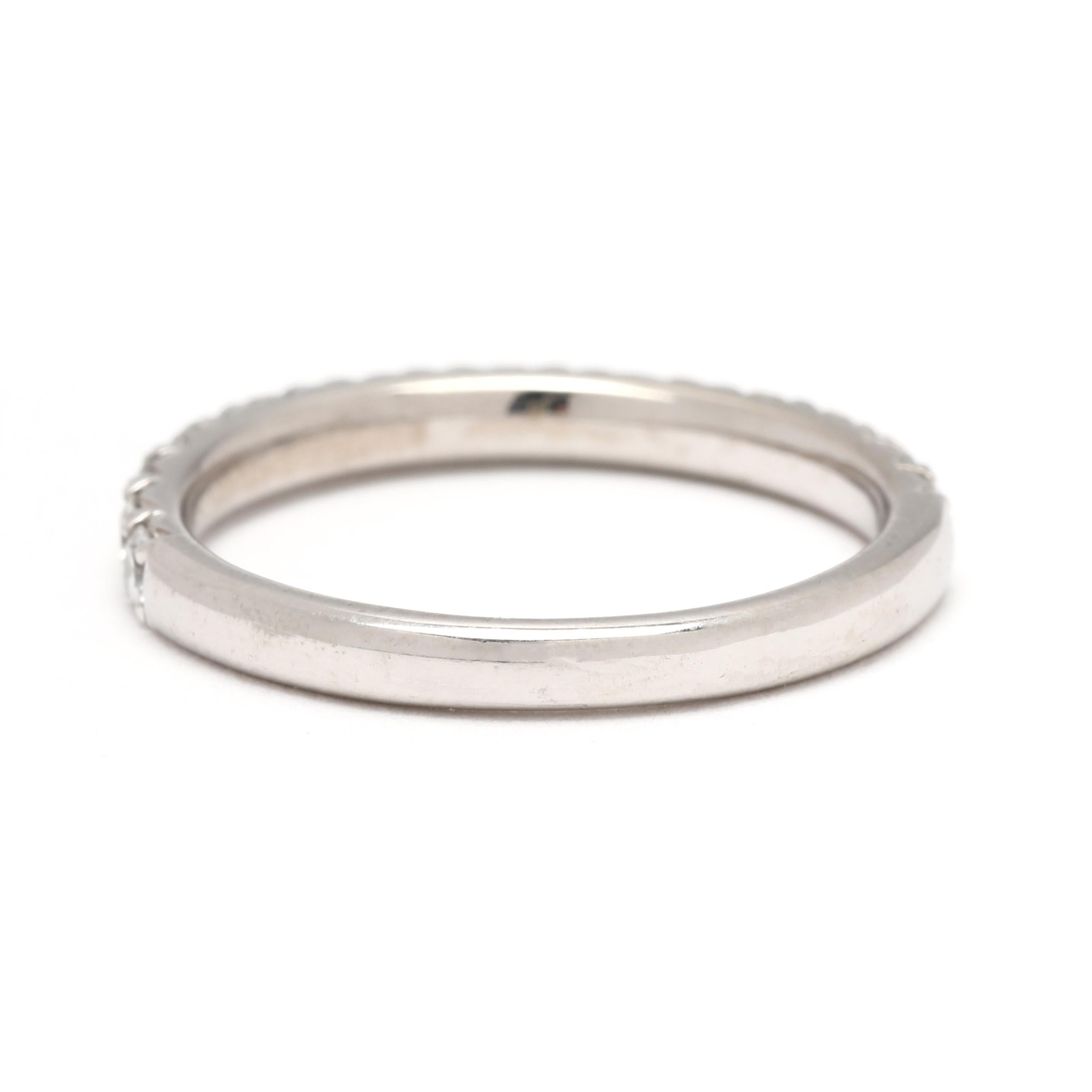 Round Cut Diamonds Direct .50ctw Diamond Band Ring, 14k White Gold, Ring Size 5.25 For Sale