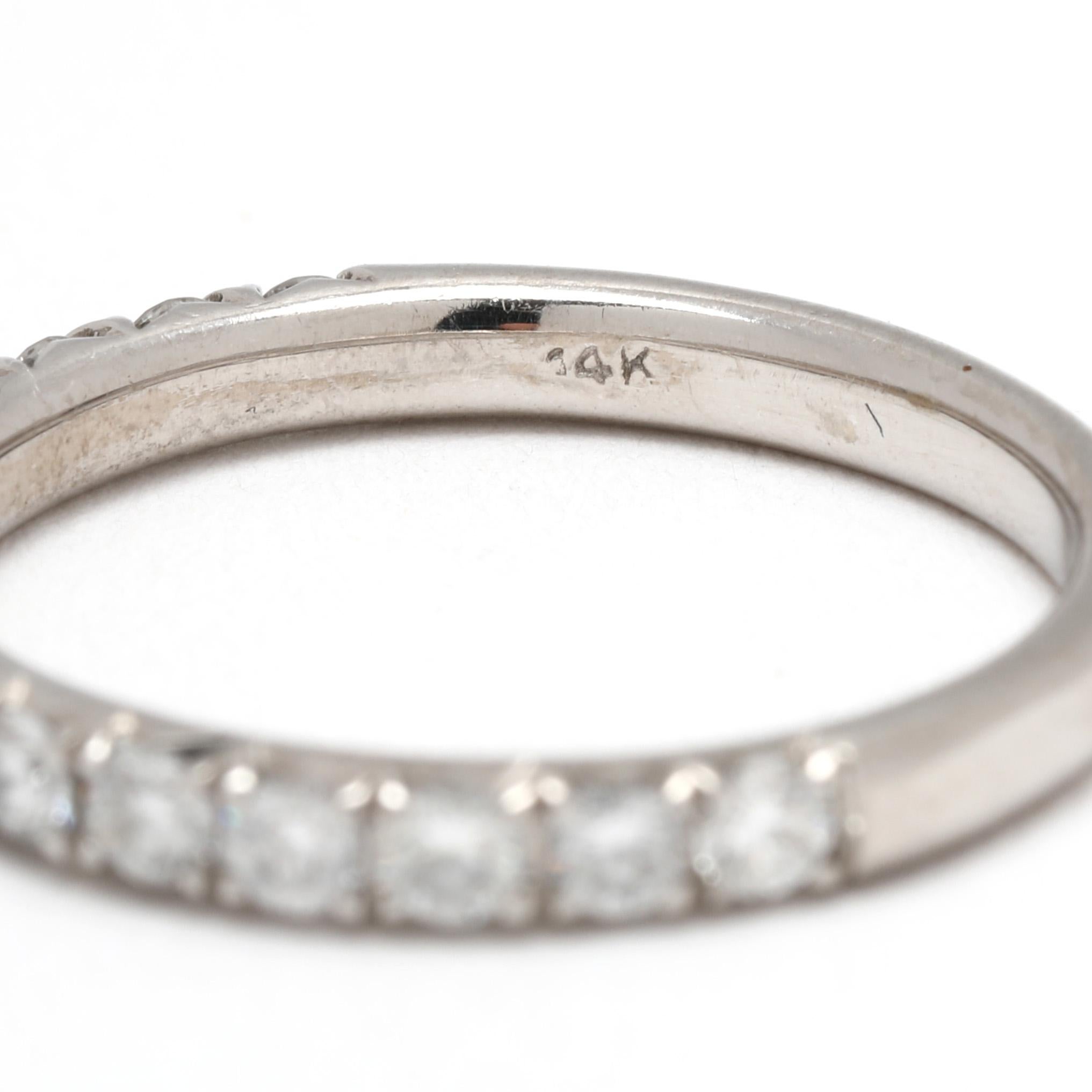 Diamonds Direct .50ctw Diamond Band Ring, 14k White Gold, Ring Size 5.25 For Sale 1