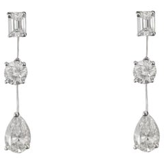 Diamonds Drop Earrings in Platinum with Diamonds