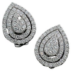 Diamonds Earrings 2.50 ct Pear Shape sparkling brilliant cut diamonds 18Kt Gold