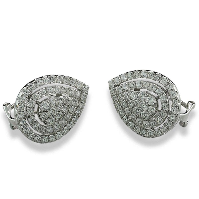 Contemporain Boucles d'oreilles en or 18 carats avec diamants étincelants en forme de poire de 2,50 carats en vente