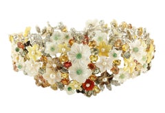 Diamonds Emeralds Sapphires  Stones Carnelian Little Pearls Bracelet