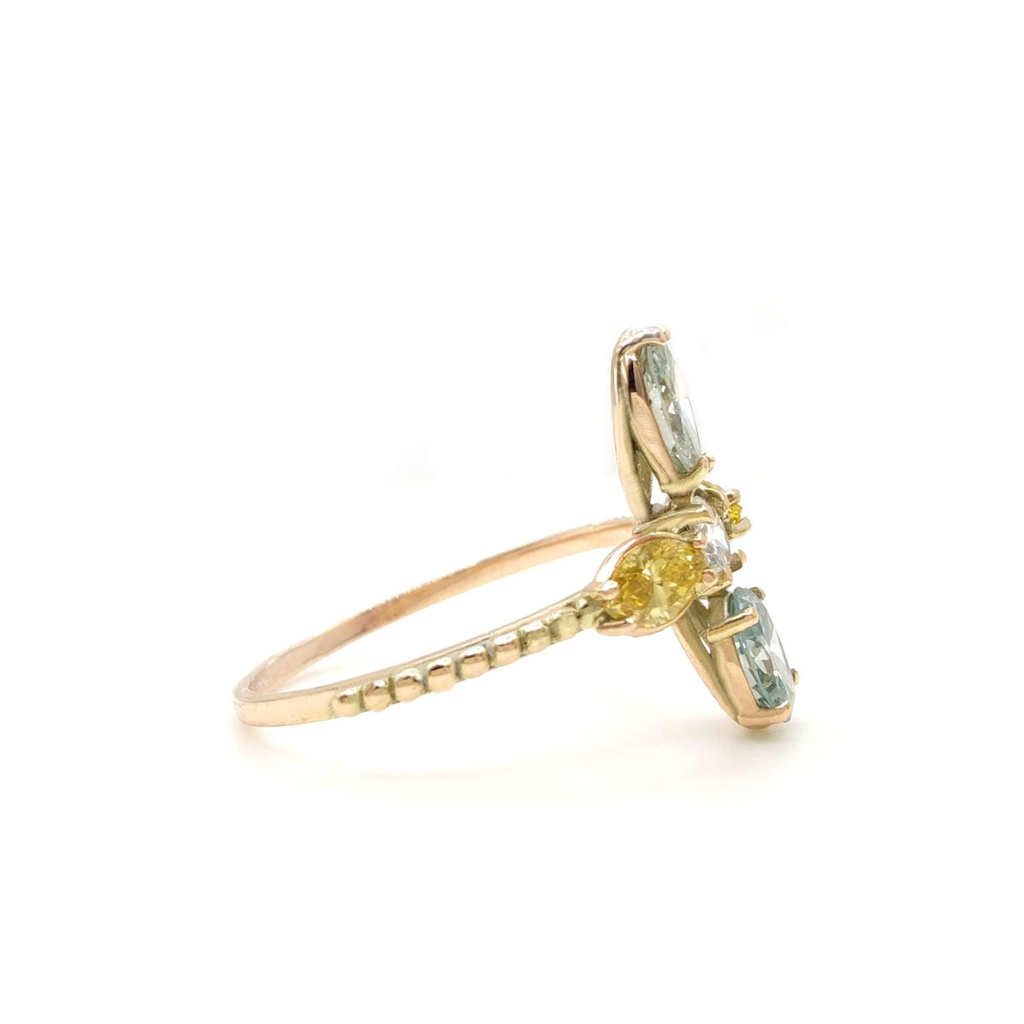 Diamonds Fancy 14k Gold Ring Genuine Diamond Ring Certified diamond ring for her For Sale 8
