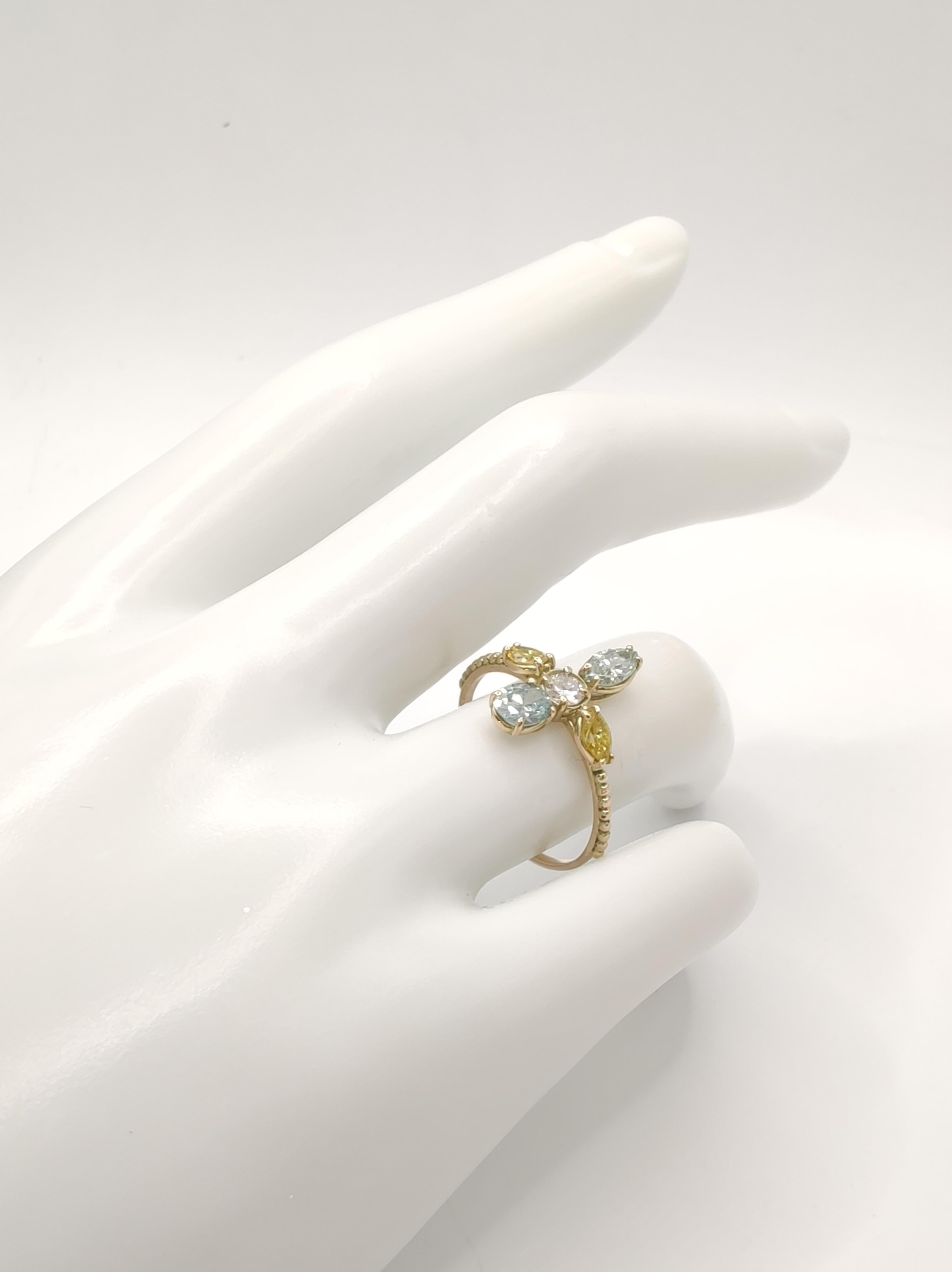 Diamonds Fancy 14k Gold Ring Genuine Diamond Ring Certified diamond ring for her For Sale 9