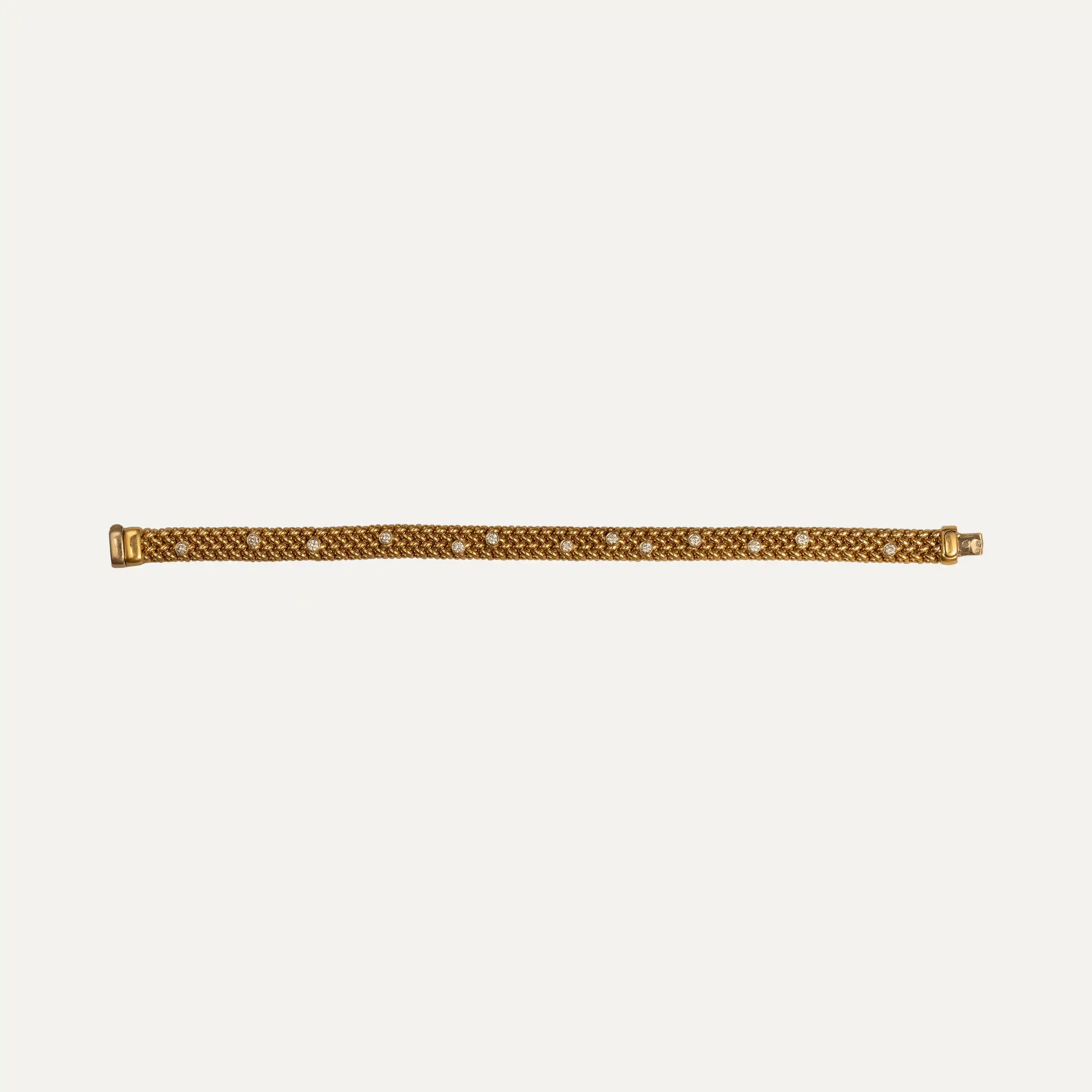 Art Deco Contemporary Gold Bracelet with Diamonds