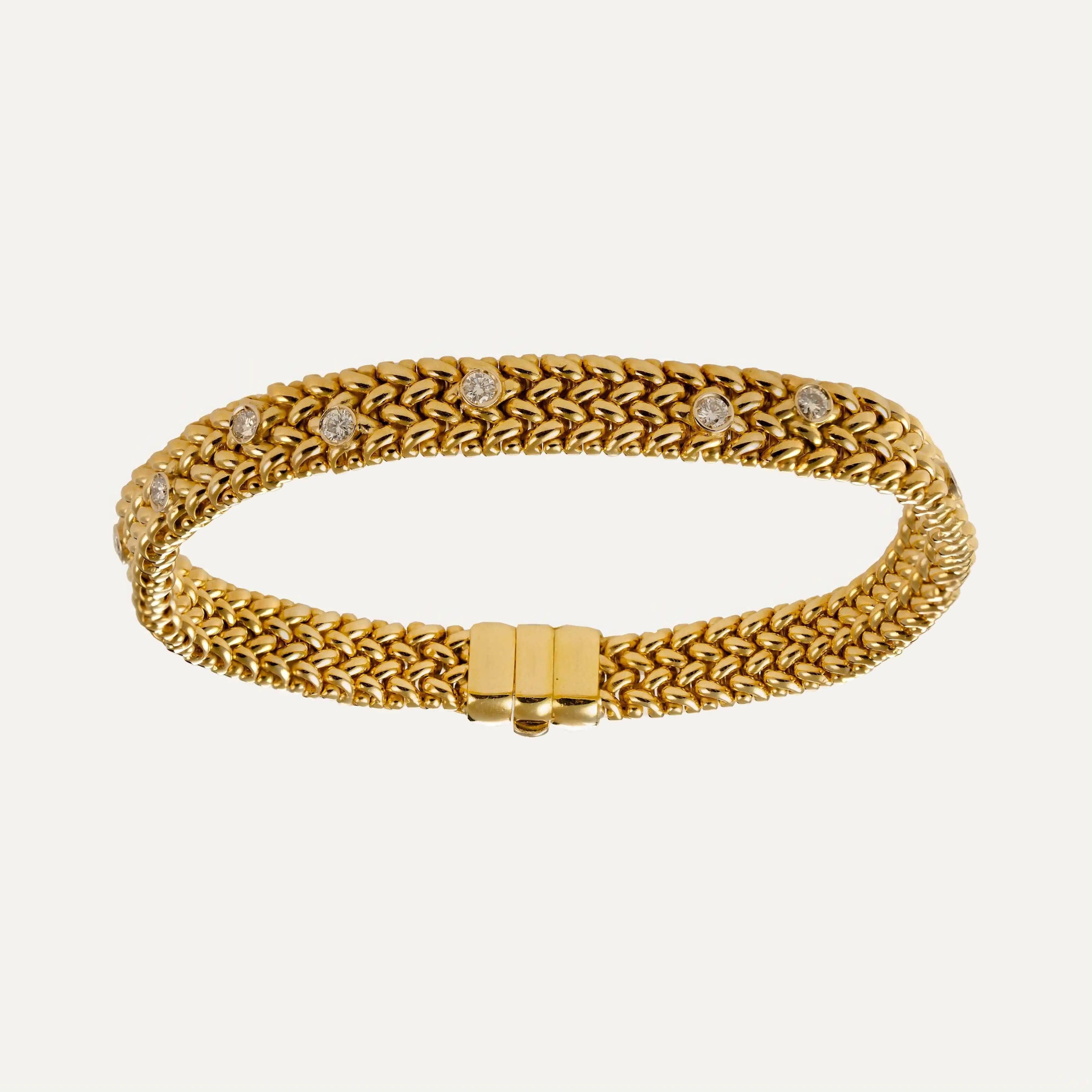 Contemporary Gold Bracelet with Diamonds In Excellent Condition In Lisboa, PT