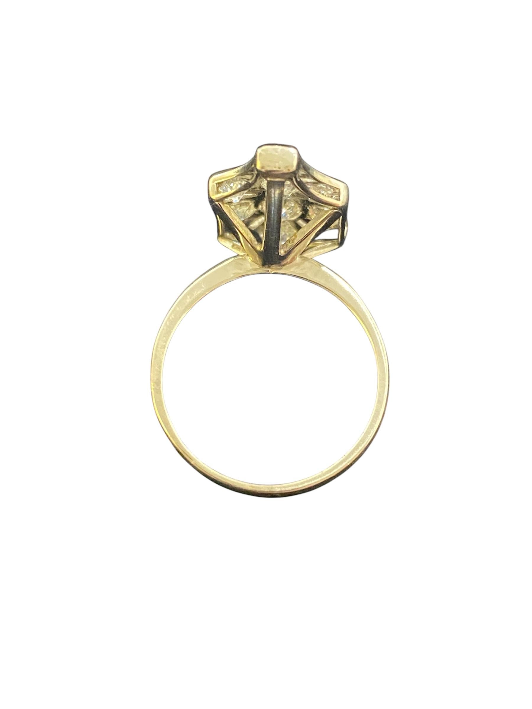 Art Nouveau Diamonds Gold Ring For Sale