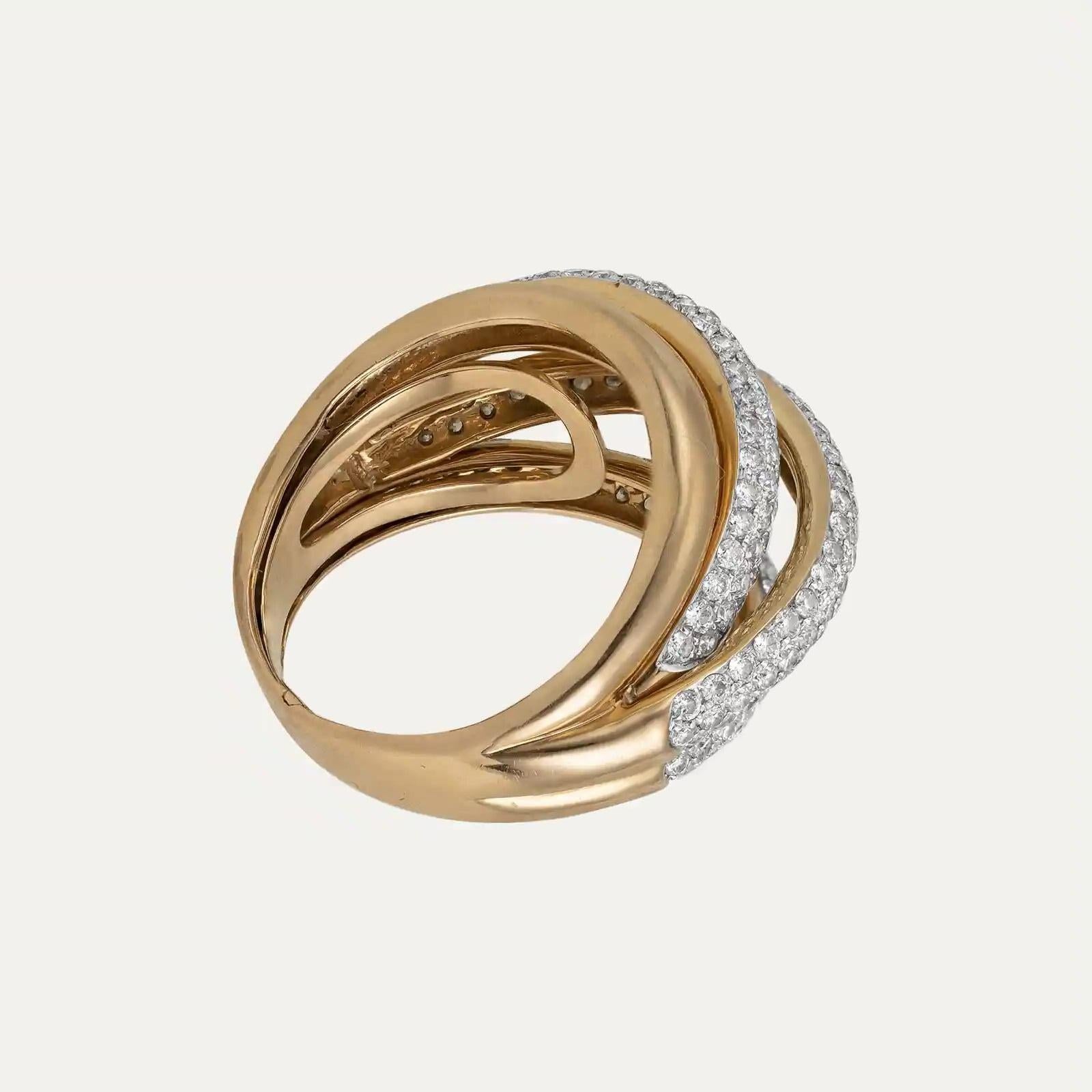 Modern Gold Ring with Diamonds For Sale 1