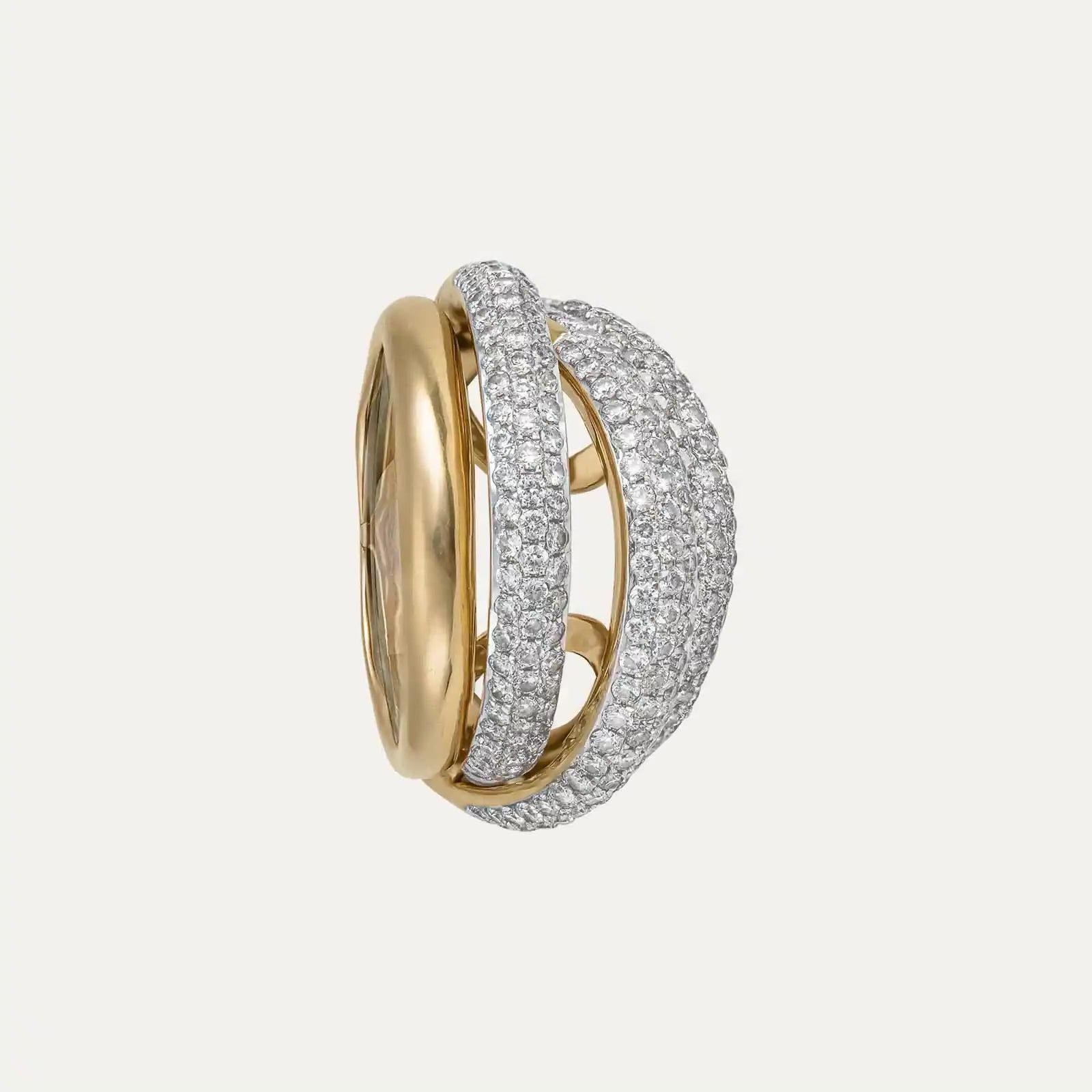 Modern Gold Ring with Diamonds For Sale 2