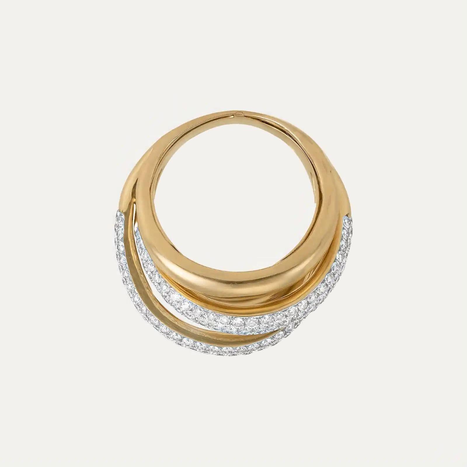 Modern Gold Ring with Diamonds For Sale 3