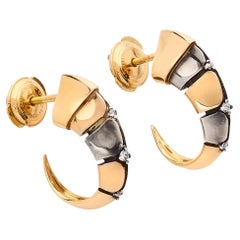 Diamonds Griffe Earrings in 18k Yellow & Rose Gold by Elie Top