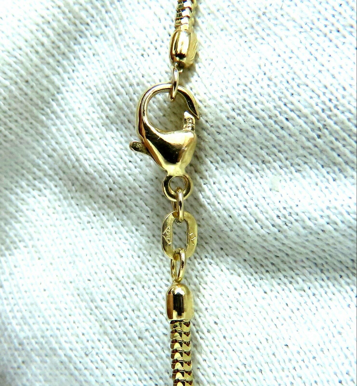 Diamonds Heart Necklace .20 Carat Snake Link Chain 14 Karat 3