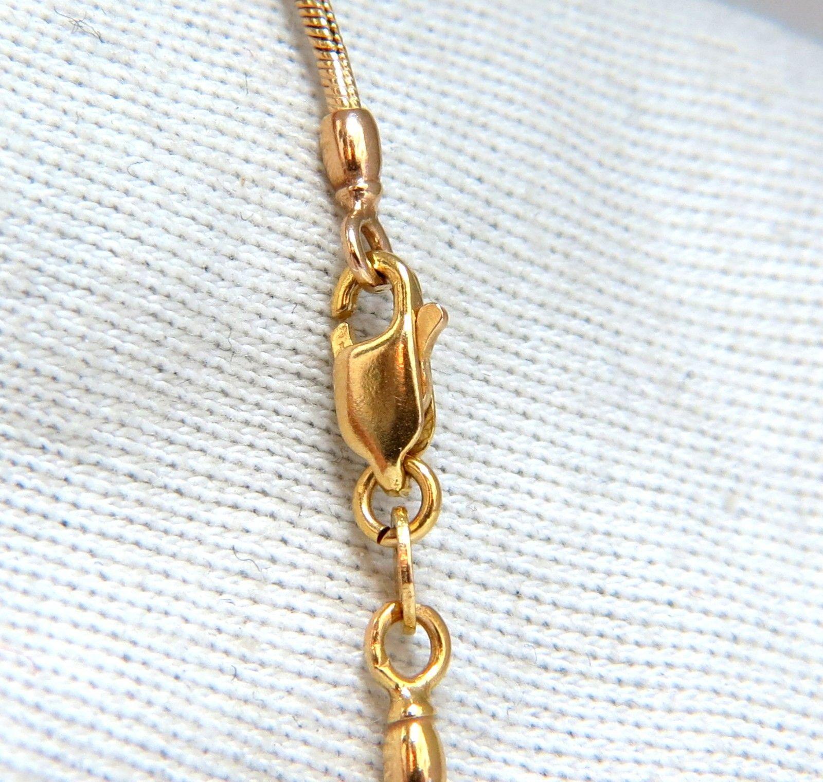 Diamonds Heart Necklace .60 Carat Snake Link Chain 14 Karat 1