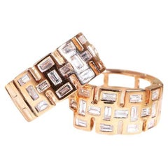 Diamonds Hoop Earrings 18K Gold Earrings