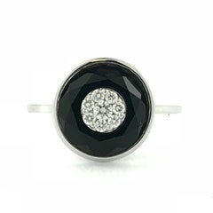 Diamonds Inlaid into Special Cut Onxy Ring