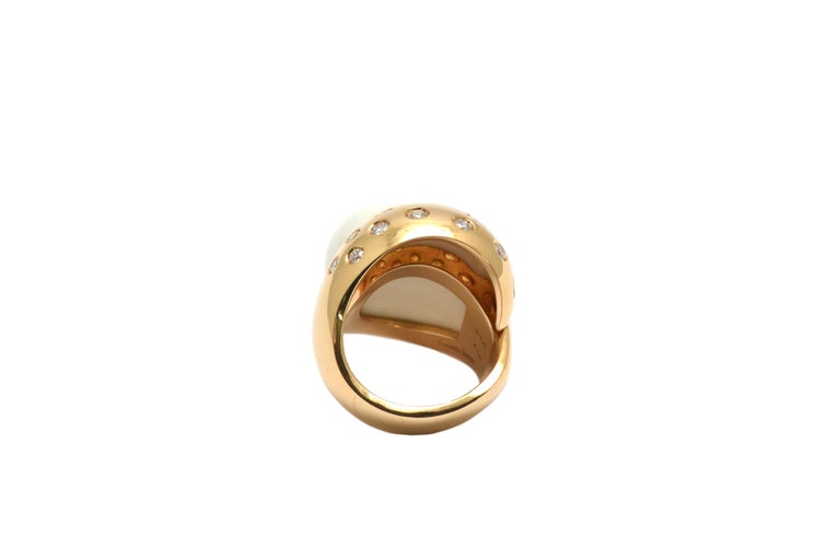 Diamonds Kogolong 18 KT Rose Gold Made in Italy Moony Ring For Sale at  1stDibs | when was rose gold invented, emmanuella blue diamond company