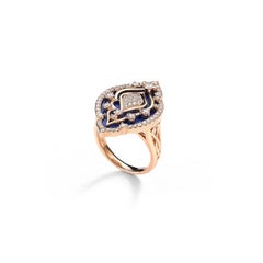 Diamonds Lapis Lazuli Ring