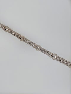 Gliederarmband mit Diamanten, 14 Karat Weißgold