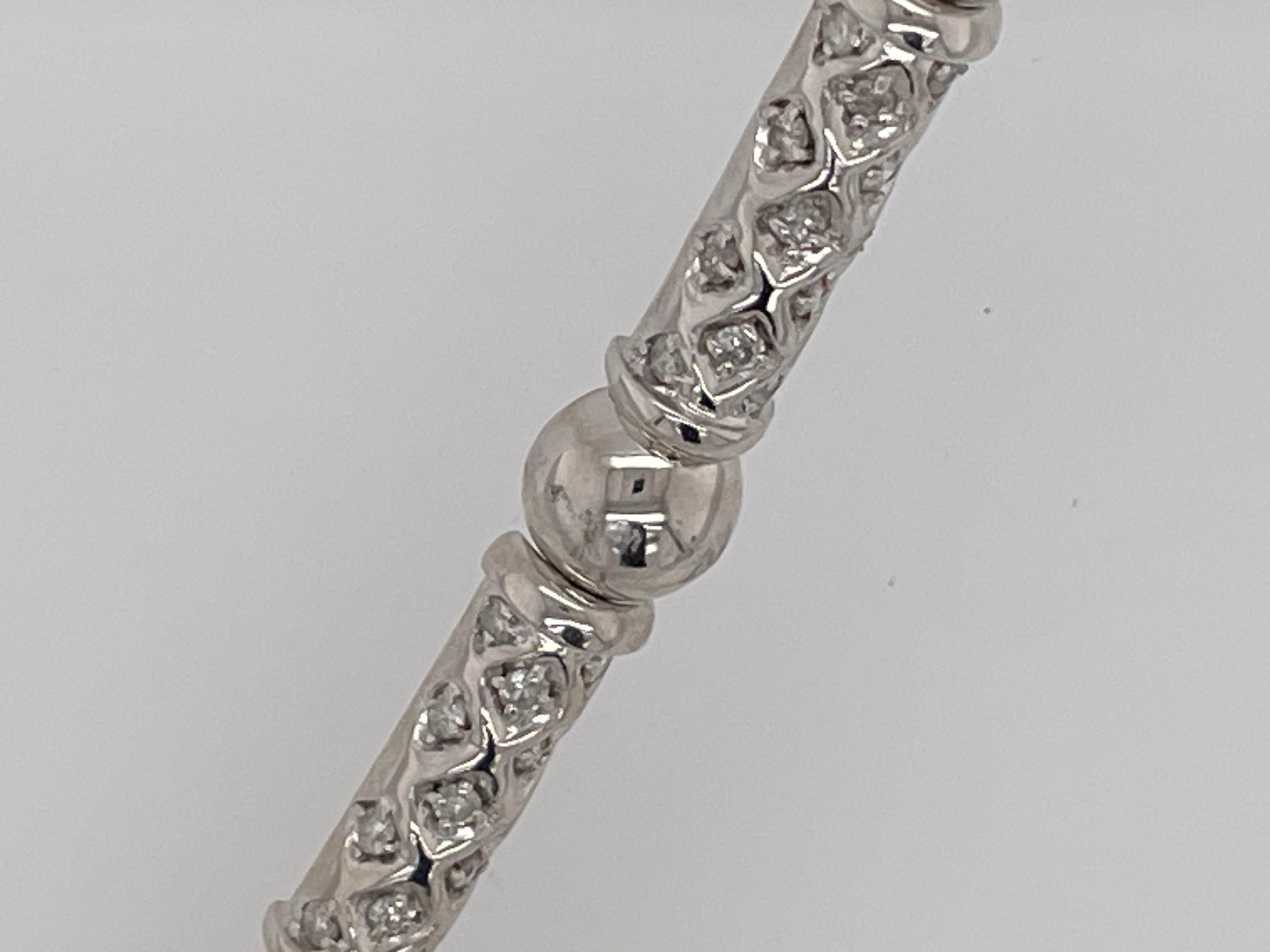 Bracelet à maillons en or blanc 14 carats et diamants Unisexe en vente