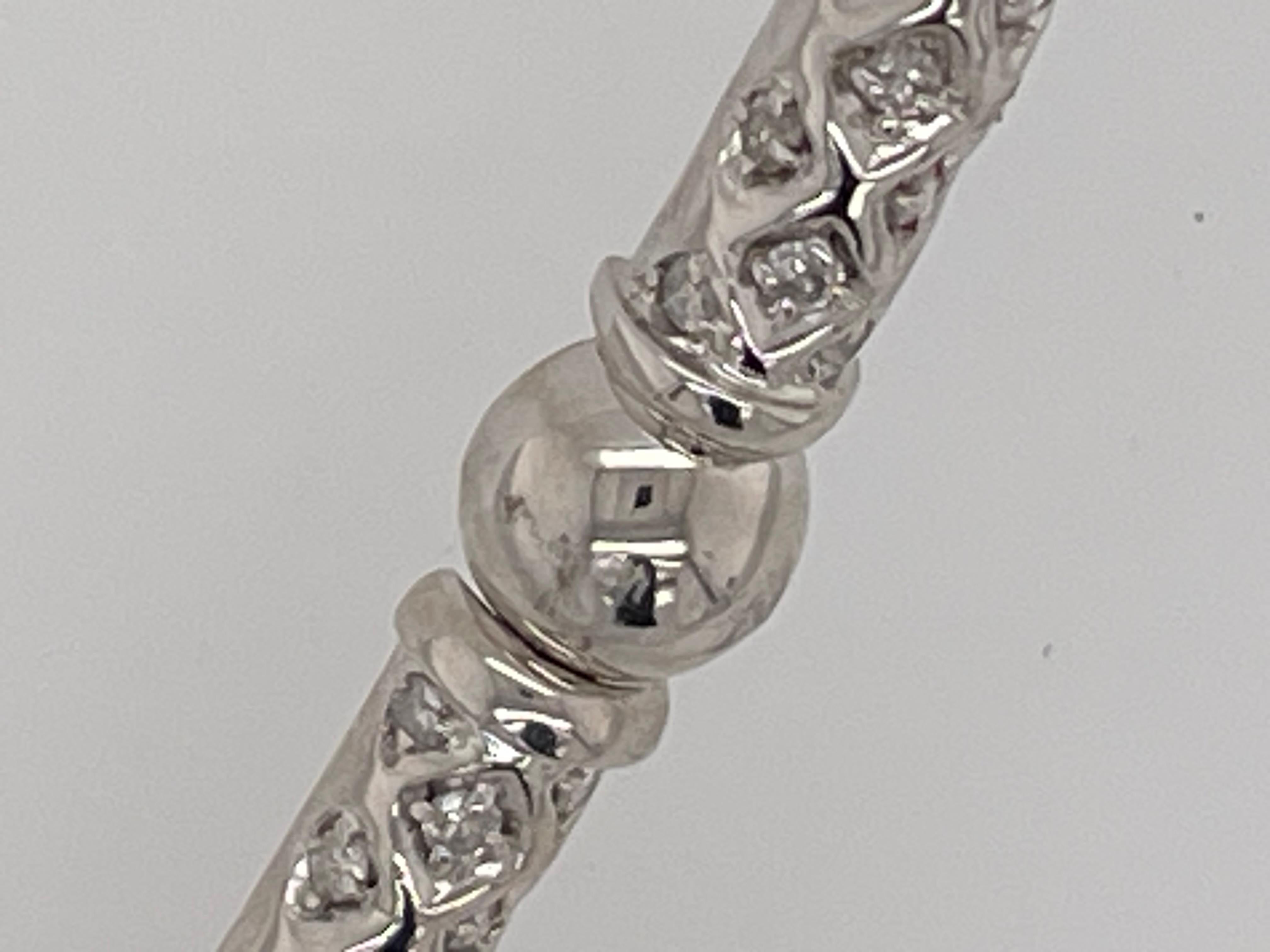 Bracelet à maillons en or blanc 14 carats et diamants en vente 1
