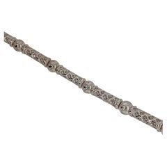 Diamonds Link Bracelet, 14kt White Gold