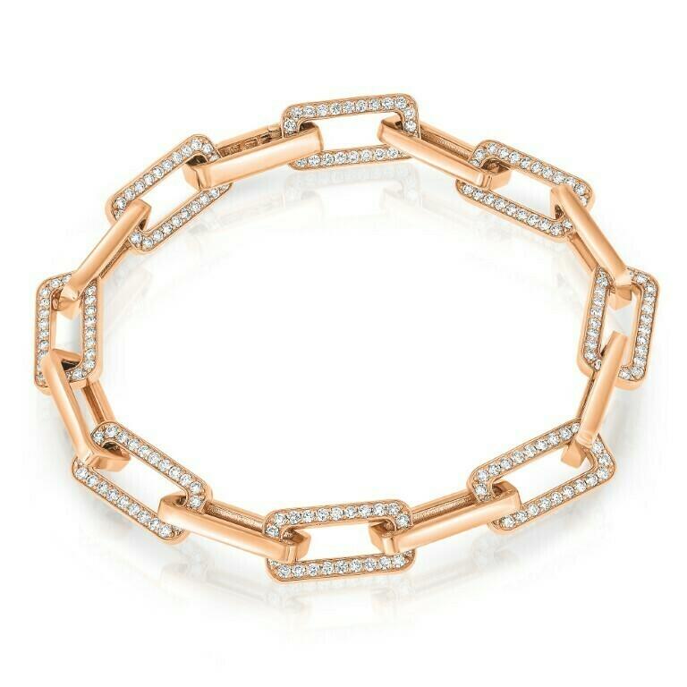 18k rose gold bracelet with 1.73 carat brilliant round diamonds

