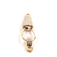 Diamonds Lobster Necklace Clasp 18 Karat White Yellow Gold Handcrafted in Italy