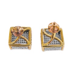 Diamonds Men's Studs Earrings With screw Backs.
