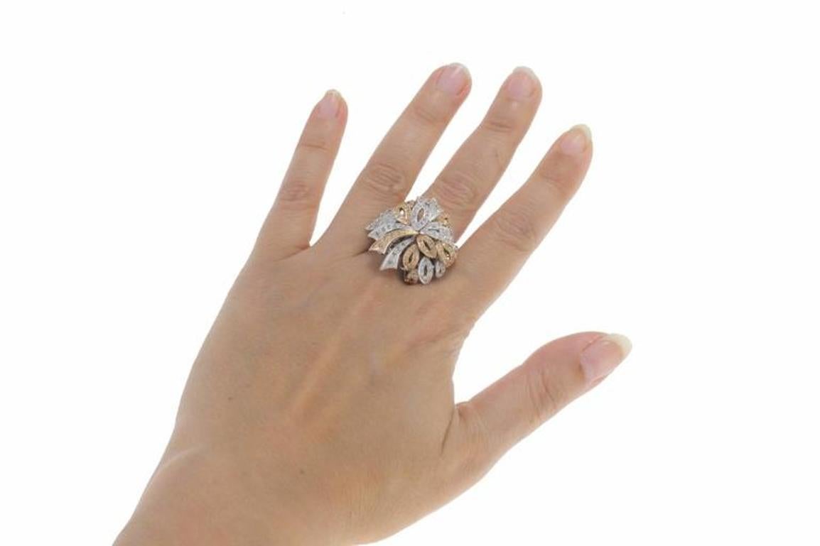 Women's Diamonds Multi Ribbon Fashion Gold Ring For Sale