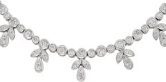 Diamantenes Collier aus 18 Karat Weißgold, runde Diamanten mit Brillantschliff in der Fassung