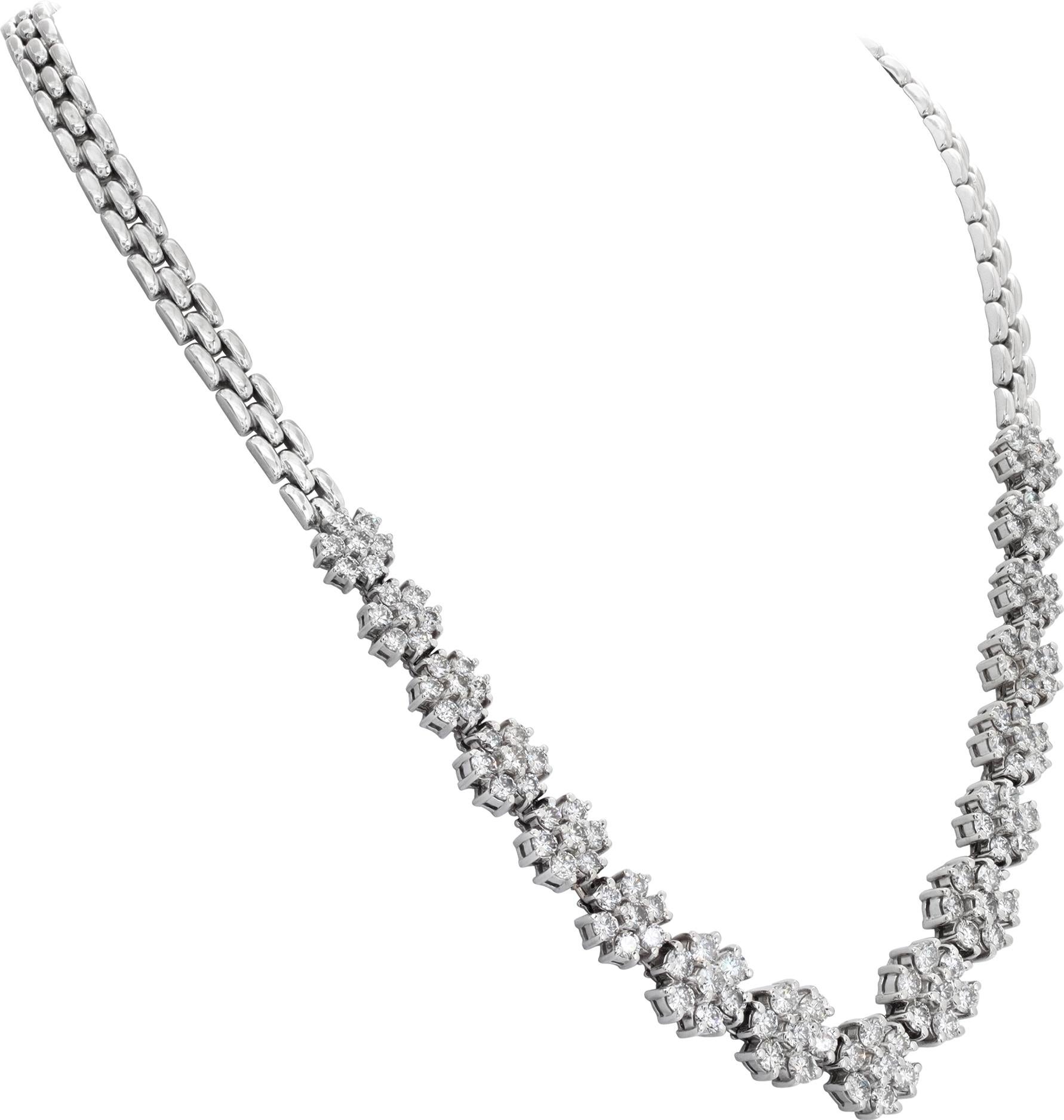Collier de diamants en platine Diamants ronds de taille brillant en vente 2
