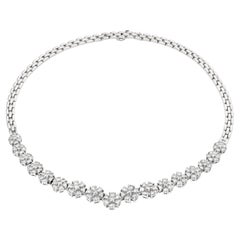 Diamonds necklace in platinum Round brilliant cut diamonds