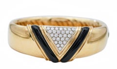 Diamantes, ónix, oro amarillo de 18 quilates Pulsera Retrò