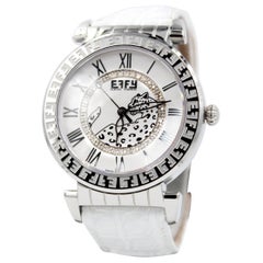 Diamonds Pave Dial Luxury Swiss Quartz Exotic Watch 0.42 Tcw
