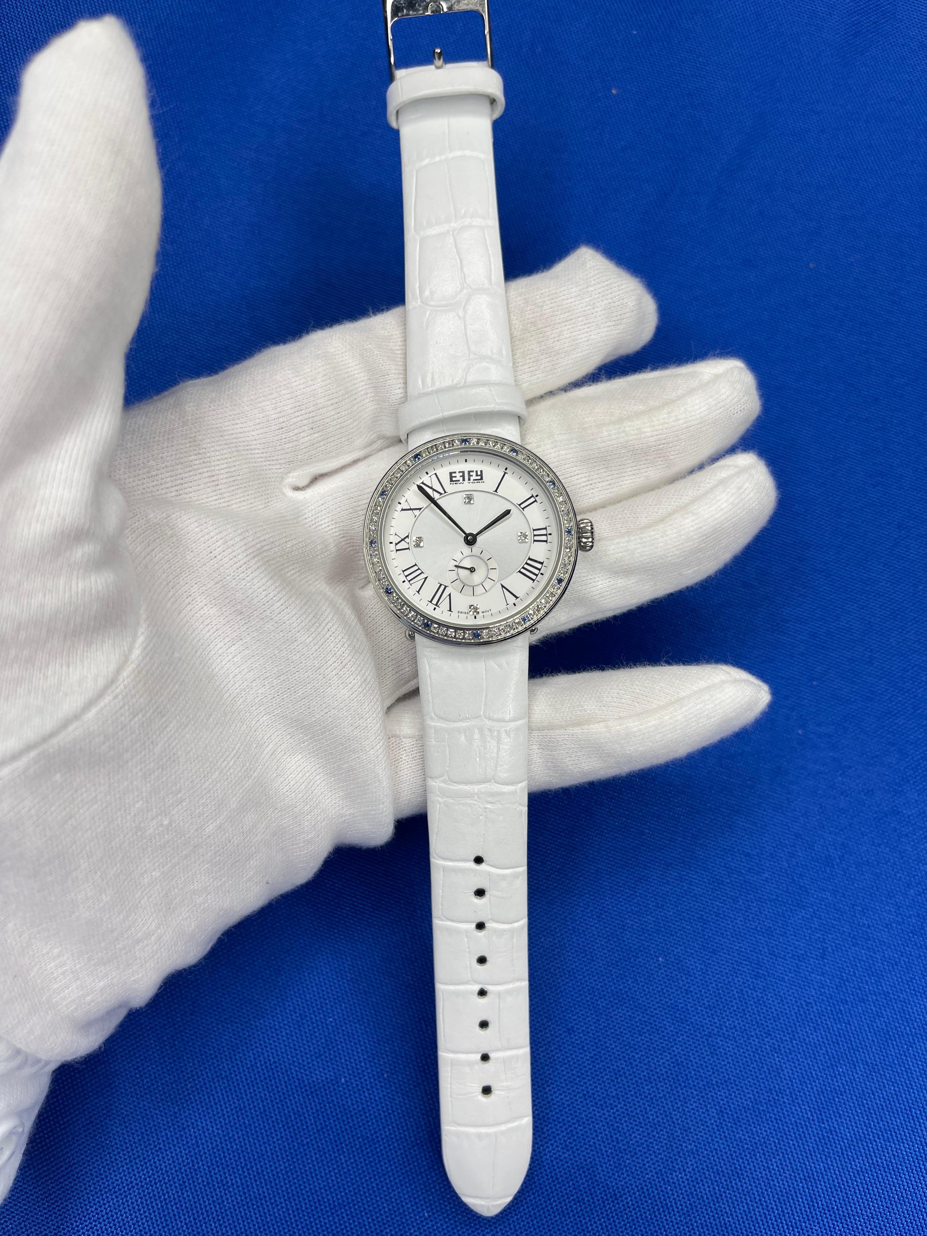 Modern Diamonds Pave Dial Luxury Swiss Quartz Exotic Watch 0.64 Tcw For Sale