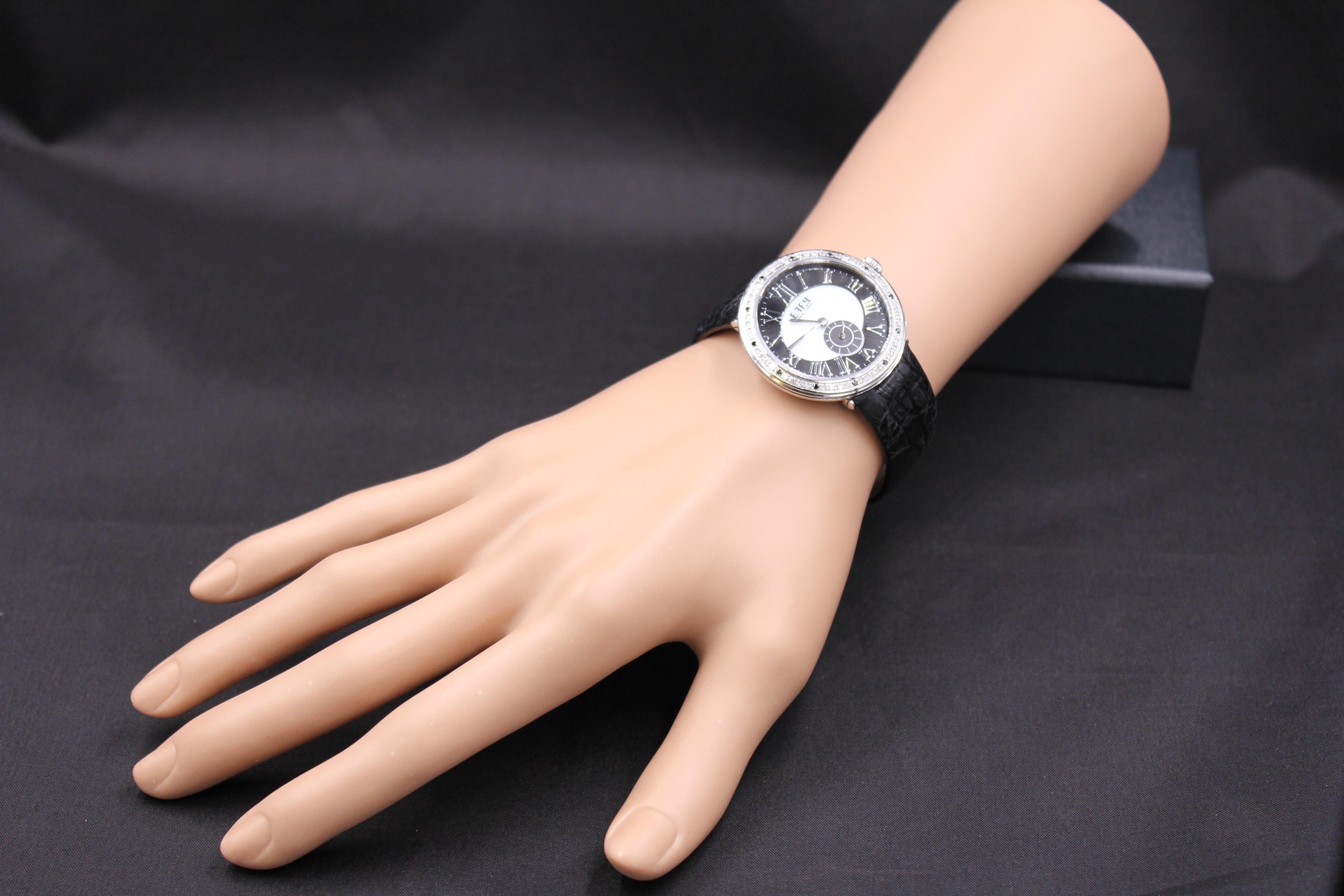Mixed Cut Diamonds Pave Dial Luxury Swiss Quartz Exotic Watch 0.64 Tcw For Sale