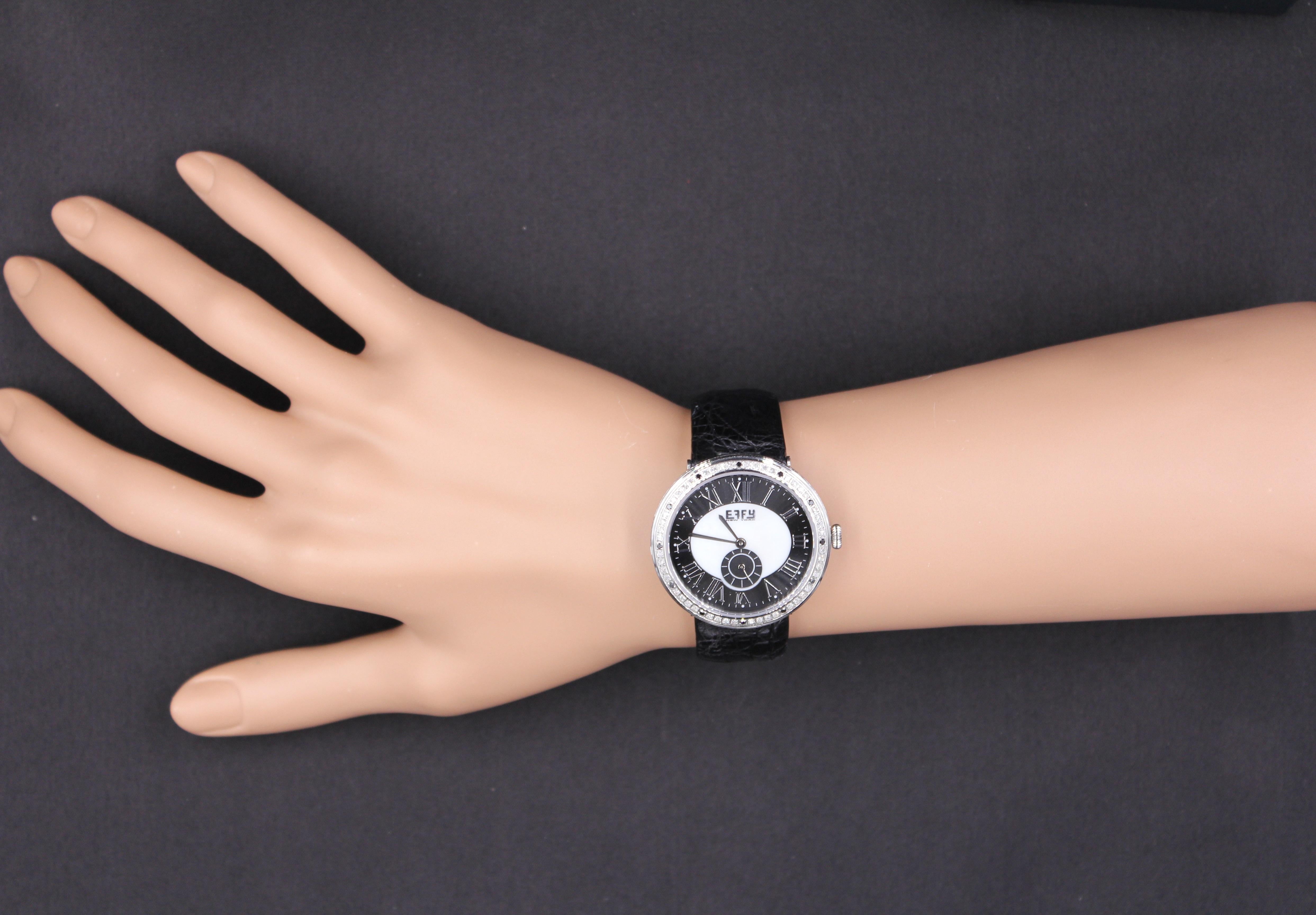 Exotische Schweizer Quarz-Uhr mit Diamanten und Pavé-Zifferblatt 0,64 Tcw Damen im Angebot