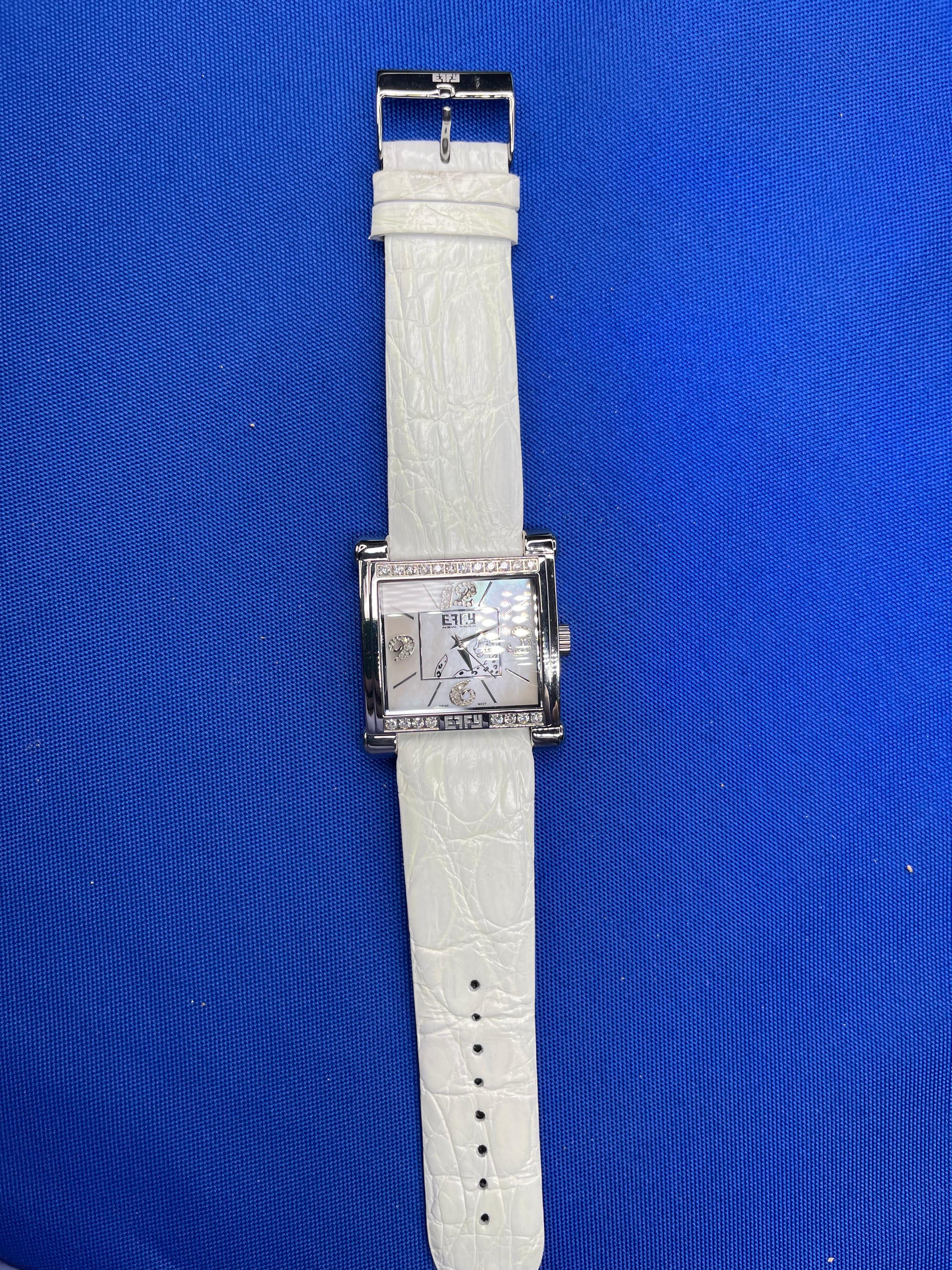 Exotische Schweizer Quarz-Uhr mit Diamanten und Pavé-Zifferblatt 0,77 Tcw Damen im Angebot