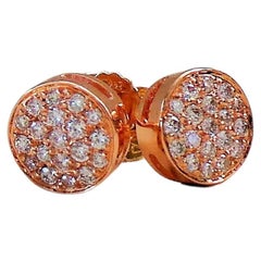 Vintage Diamonds Pavé-Set 0.30K Rose Gold Stud Modern Earrings 