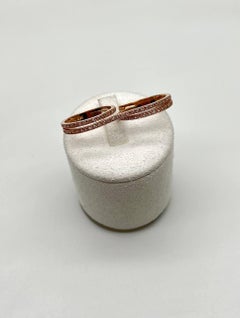 Diamonds Pave Set Double Finger Knuckle 14K Rose Gold Statement Ring